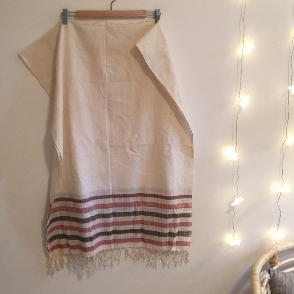 Striped cotton scarf